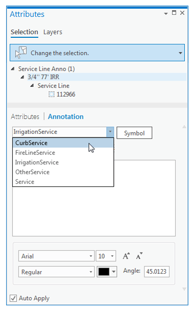 Attributes pane