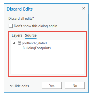 Discard Edits Layers