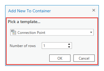 Add New To Container dialog box