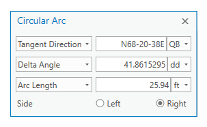 Circular Arc dialog box