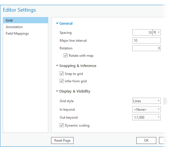 Editor Settings dialog box