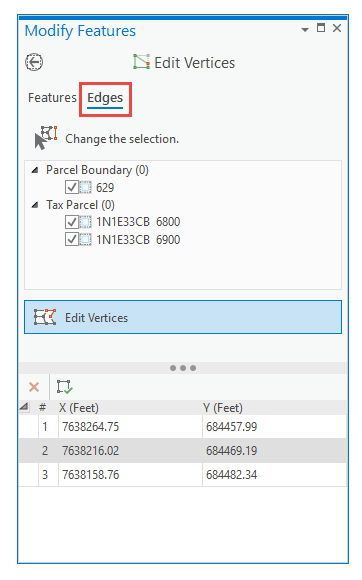 Edit vertices Edges