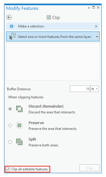 Clip all editable features