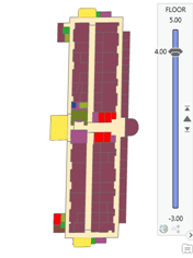 Animate the fourth-floor plans using the range slider.