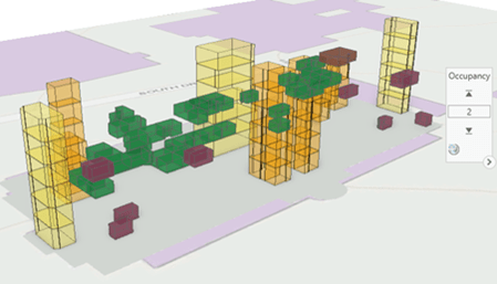 Visualize room occupancy for a building.