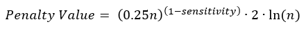 Detection sensitivity formula