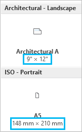 Layout templates have built-in units.