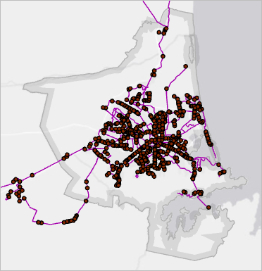 Map with light gray canvas basemap