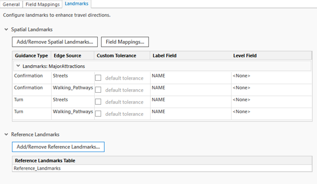 The Landmarks tab with registered Spatial and Reference Landmarks