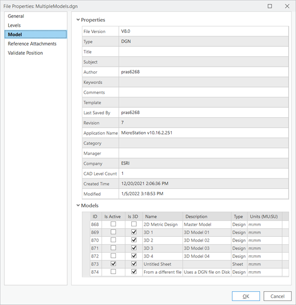 Properties and Models groups on Model tab