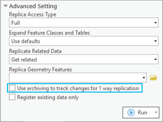 Using archiving when creating a one-way replica