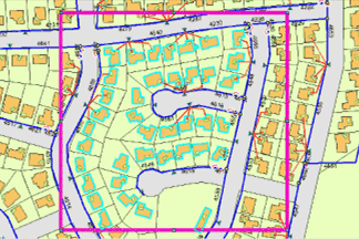 Selection set of homes impacted by the definition query in the work area