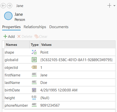 View an entity's properties in the details panel in the investigation.