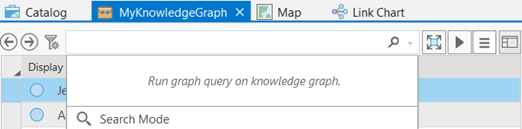 Click Query Mode at the bottom of the search control to query the knowledge graph.