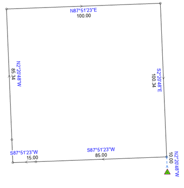 Parcel traverse with point-of-beginning