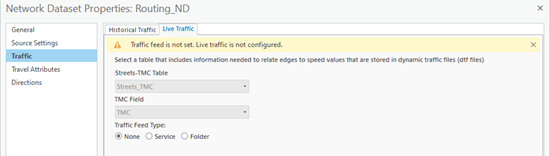 Network Dataset Properties dialog box for Routing_ND