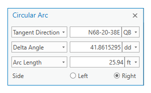 Circular Arc dialog box