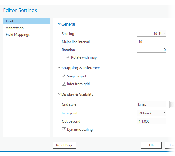 Editor Settings dialog box