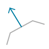 An example of the Perpendicular To Second Segment rule option