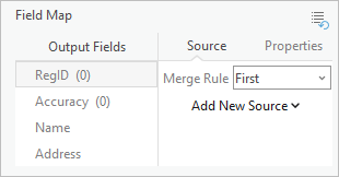 Field Map area of Append tool with default settings