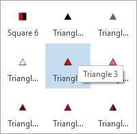 Triangle 3 symbol selected in the symbol gallery.