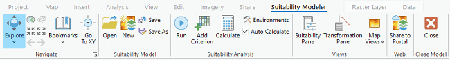 Suitability Modeler ribbon