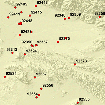 Point reference data for a Postal locator