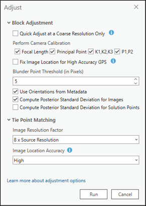 Adjust tool options