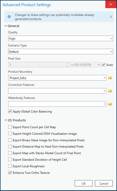 Advanced settings for multiple products