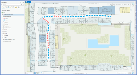 Areas where user is located outside line of sight