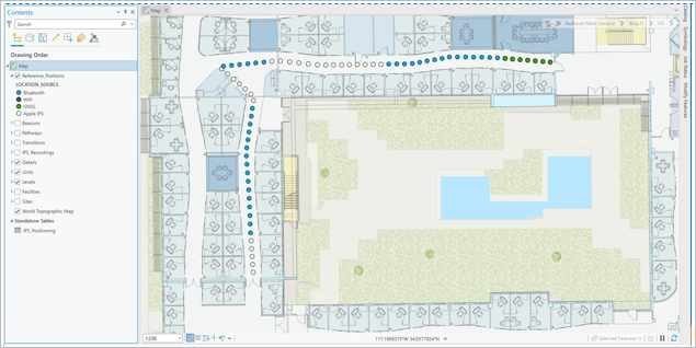 Areas where IPS Engine is using different location sources