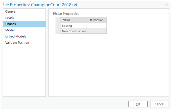 Phases tab in the File Properties pane