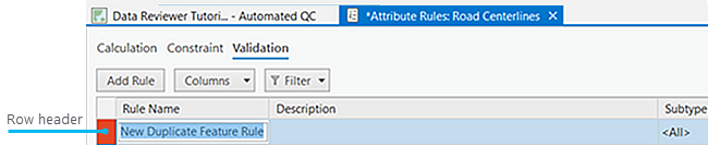 Attribute Rules view with required parameters missing