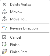 Vertices context menu