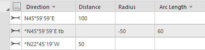 Traverse with tangent bearing overrides