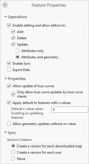 Feature Properties pane