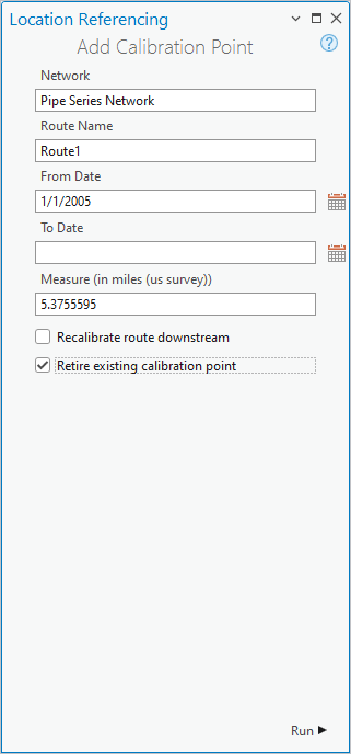 Add Calibration Point pane