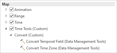 Custom contextual tab with a custom group that contains two geoprocessing tools