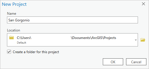 New Project dialog box