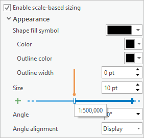 Scale-based sizing slider