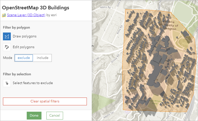 Exclusion polygon around Buildings_3D features