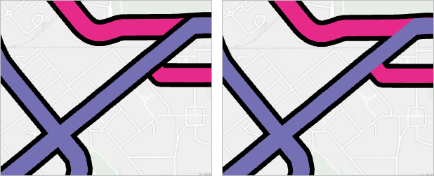 Examples of the Join setting and the Join and Merge setting