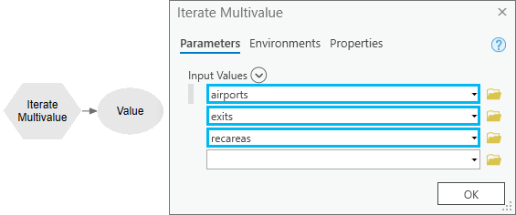 Iterate Multivalue tool dialog box