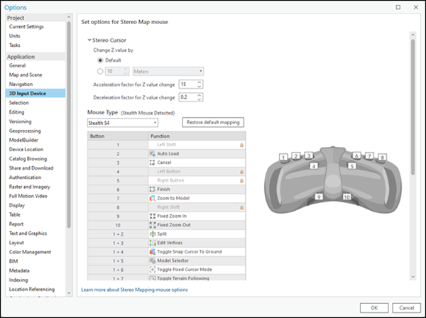 Stereo mouse configuration options