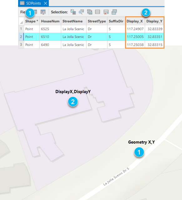 Rooftop and side of the street display results for the same address