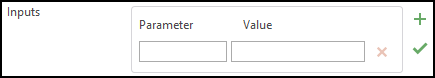 Inputs section of a processing template