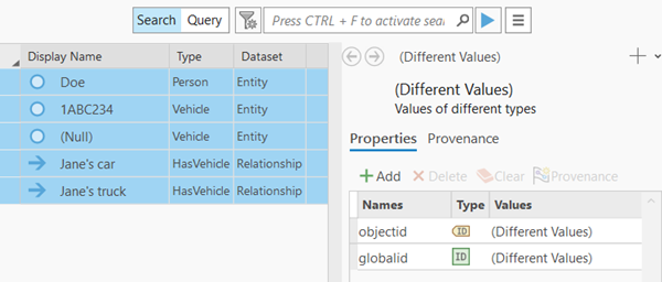 The details panel shows properties common to all selected items.