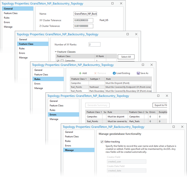 Topology Properties dialog box