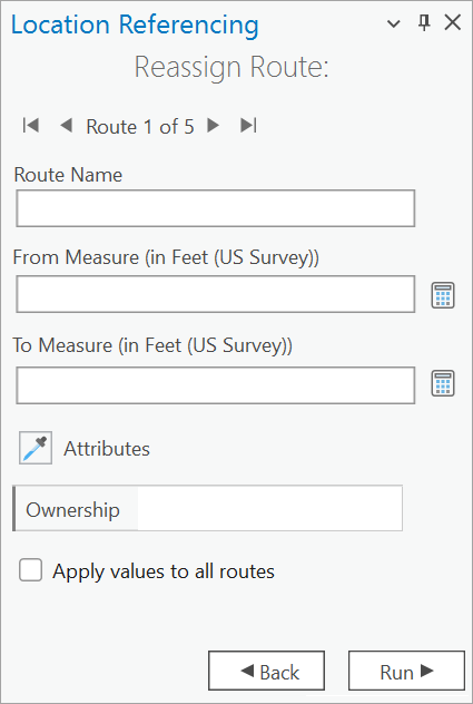 Reassign Route pane