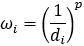 IDW 3D weight formula